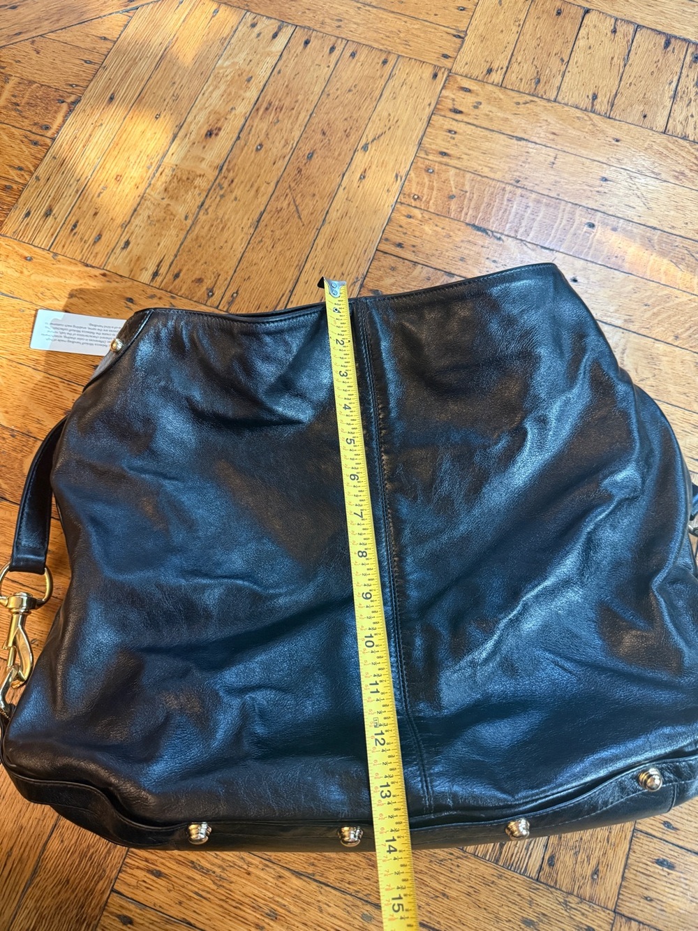 Rebecca Minkoff Black Leather Hobo Shoulder Bag with Gold Hardware - Picture 7 of 9